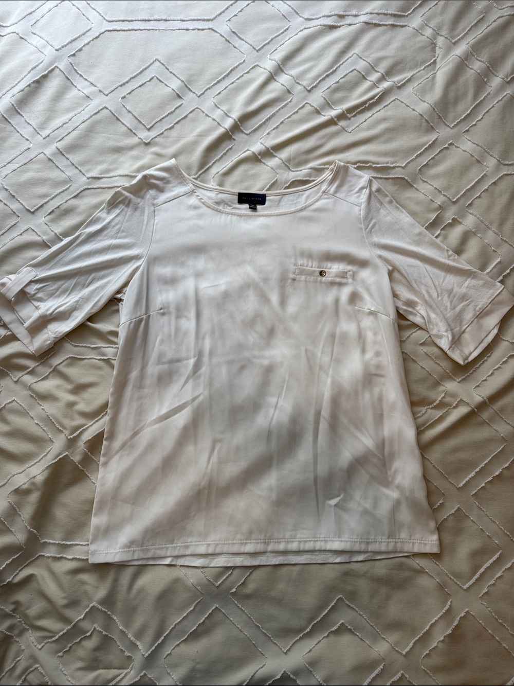 White Women’s Short-Sleeve Top